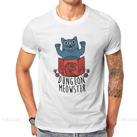 Dungeon Meowster Fashion TShirts Dragon Quest Dragonlord Hero Game Male Style Pure Cotton Tops T Shirt O Neck Oversized - Mini Megastore