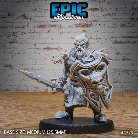 Dwarf Adventurer Fighter Miniature - Mini Megastore