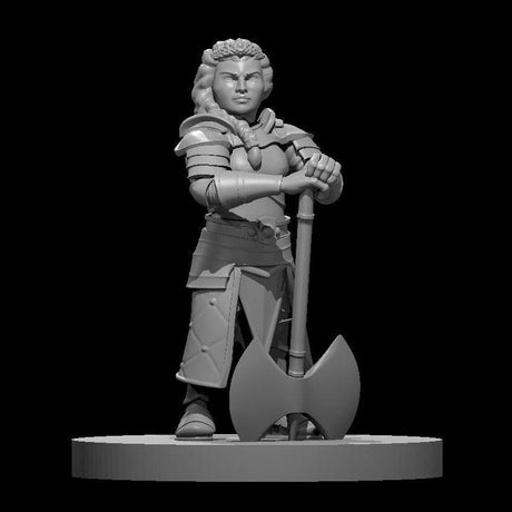 Dwarf Female Paladin Miniature - Mini Megastore