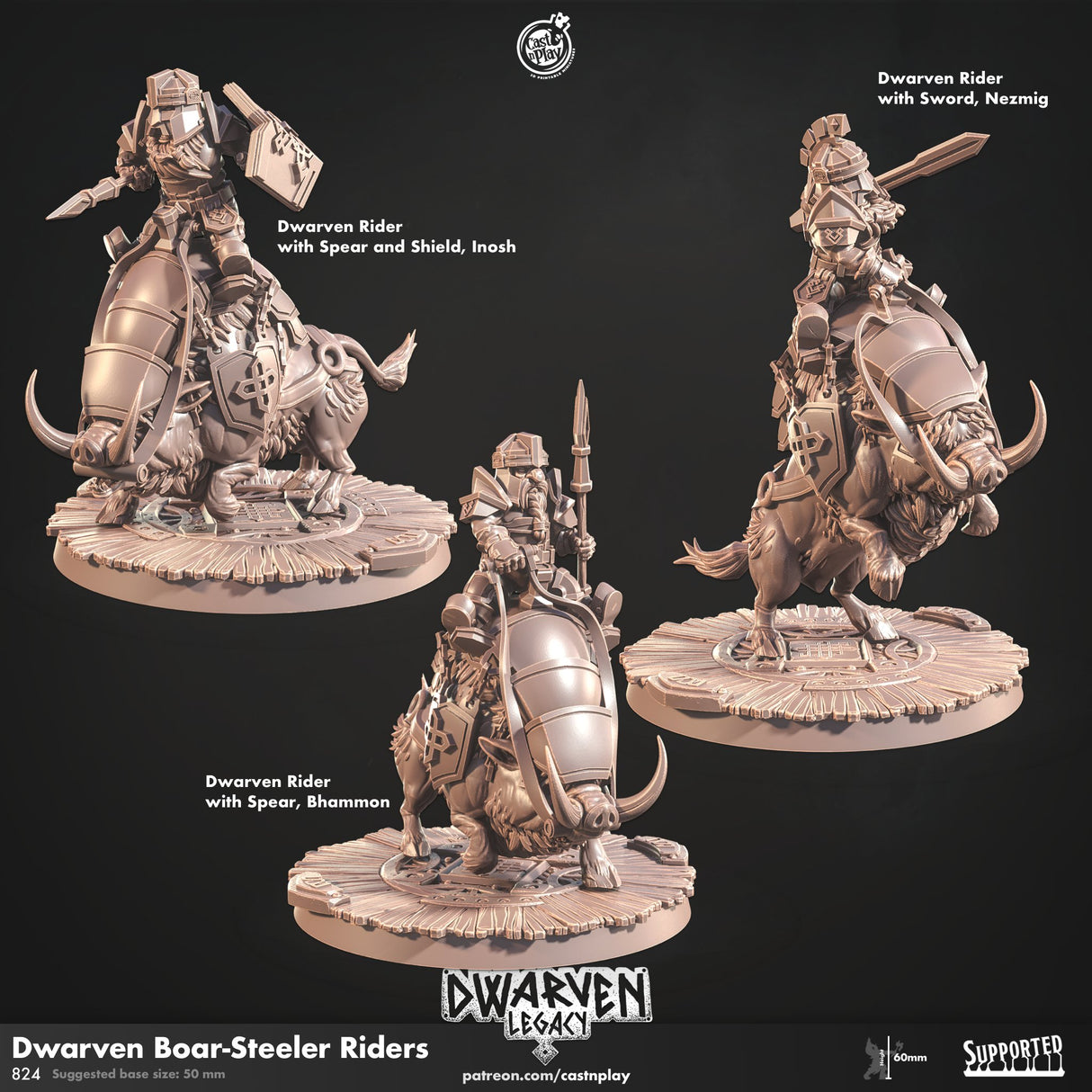 Dwarven Boar-Steeler Rider Miniatures - Mini Megastore