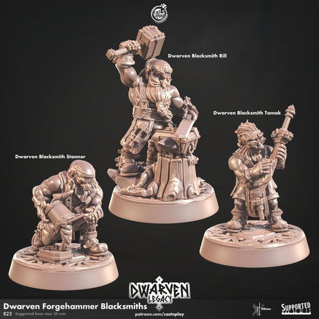 Dwarven Forgehammer Blacksmith Miniatures - Mini Megastore