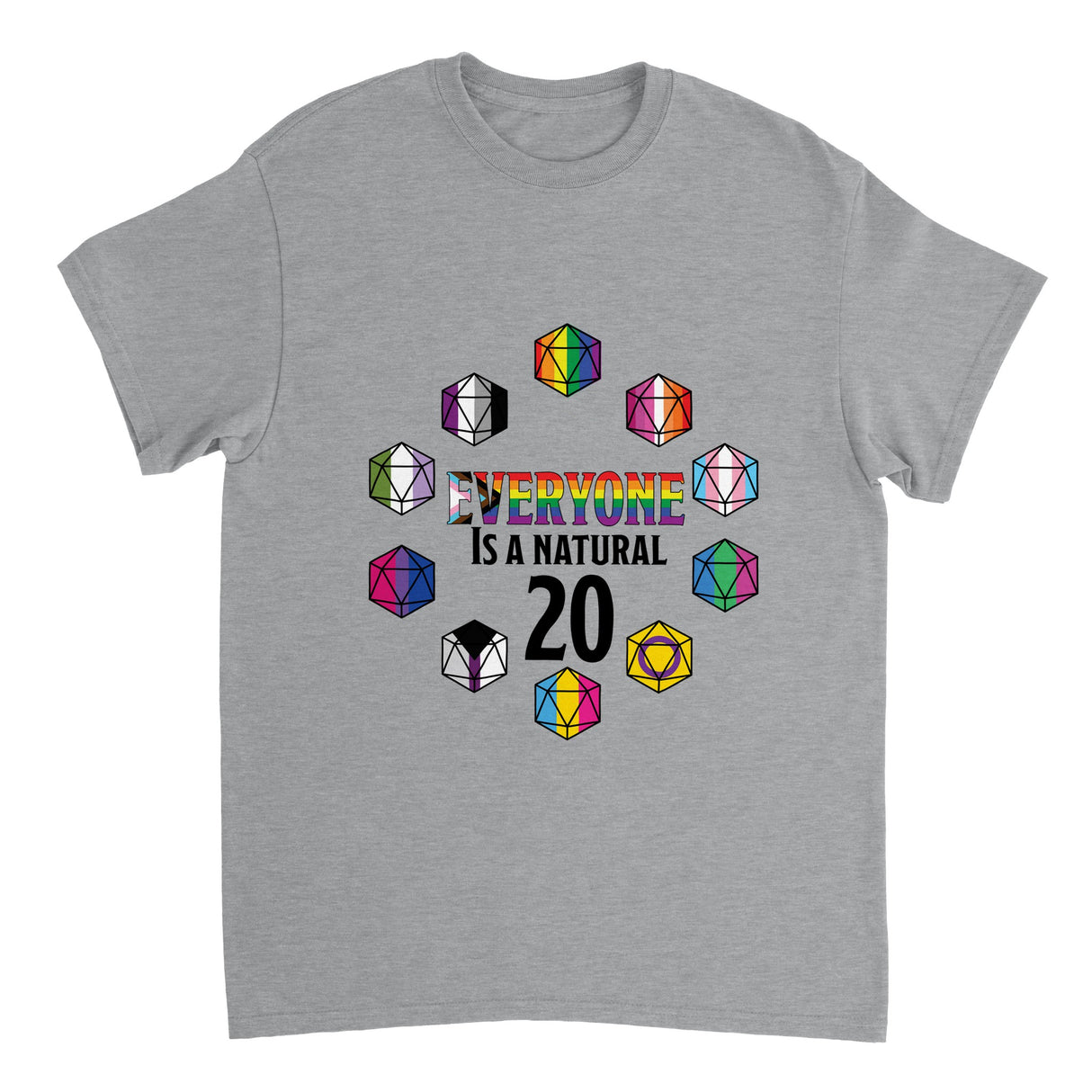 "Everyone is a Natural 20" Pride Unisex Crewneck T-shirt