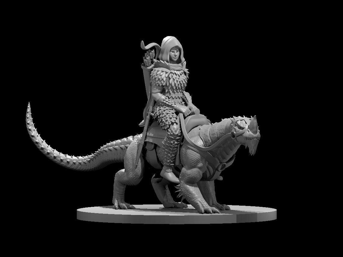 Elf Female Drake Warden Ranger with Drake Mount - Mini Megastore