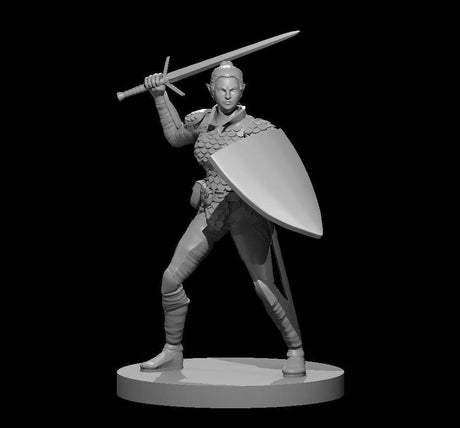 Elf Female Paladin Miniature - Mini Megastore