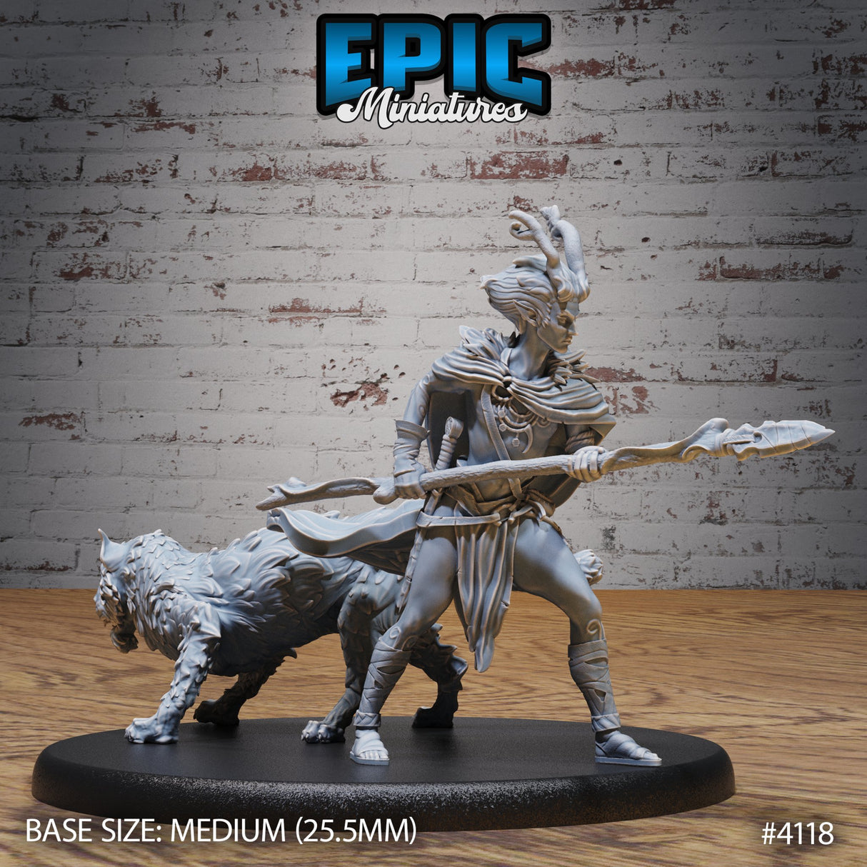 Elf / Tiefling Beast Tamer Ranger Miniature - Mini Megastore