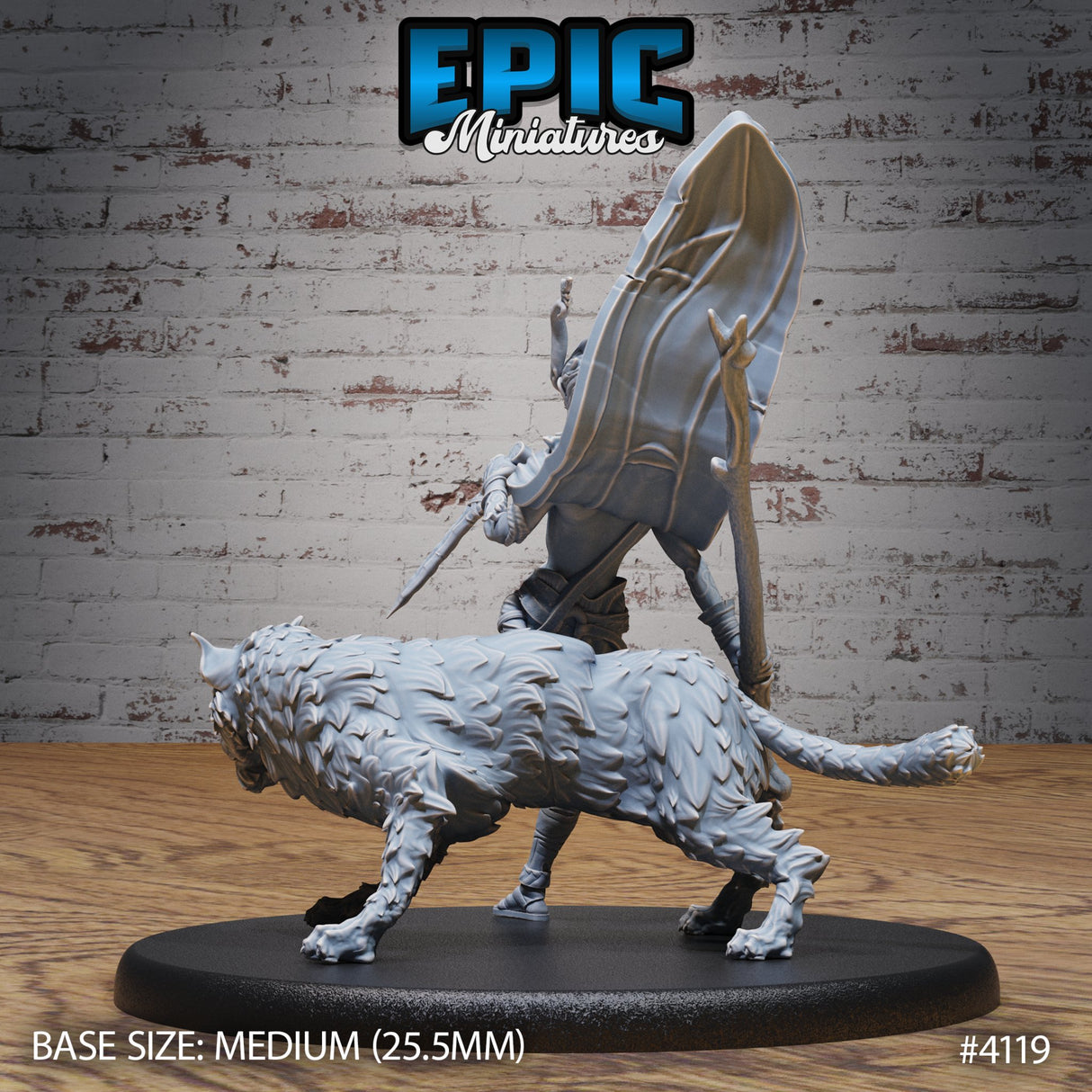 Elf / Tiefling Beast Tamer Ranger Miniature - Mini Megastore