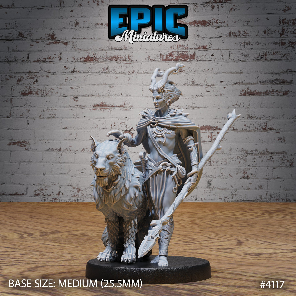 Elf / Tiefling Beast Tamer Ranger Miniature - Mini Megastore