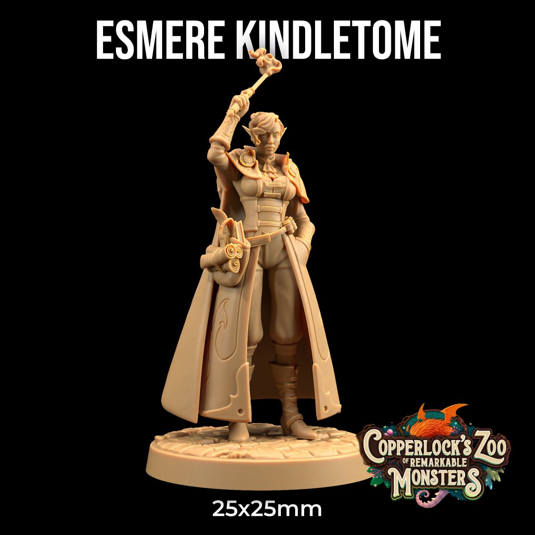 Esmere Kindletome - Elf Wizard Miniature - Mini Megastore
