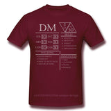 Fashion DM Stats - Character Sheet Clothes Design Dungeon Master Adventure Games Cotton Camiseta Men T-Shirt - Mini Megastore