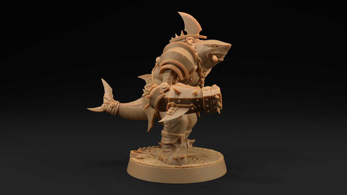 Finnigan "The Jaws" Lupo - Shark Folk Monk / Barbarian Miniature - Mini Megastore