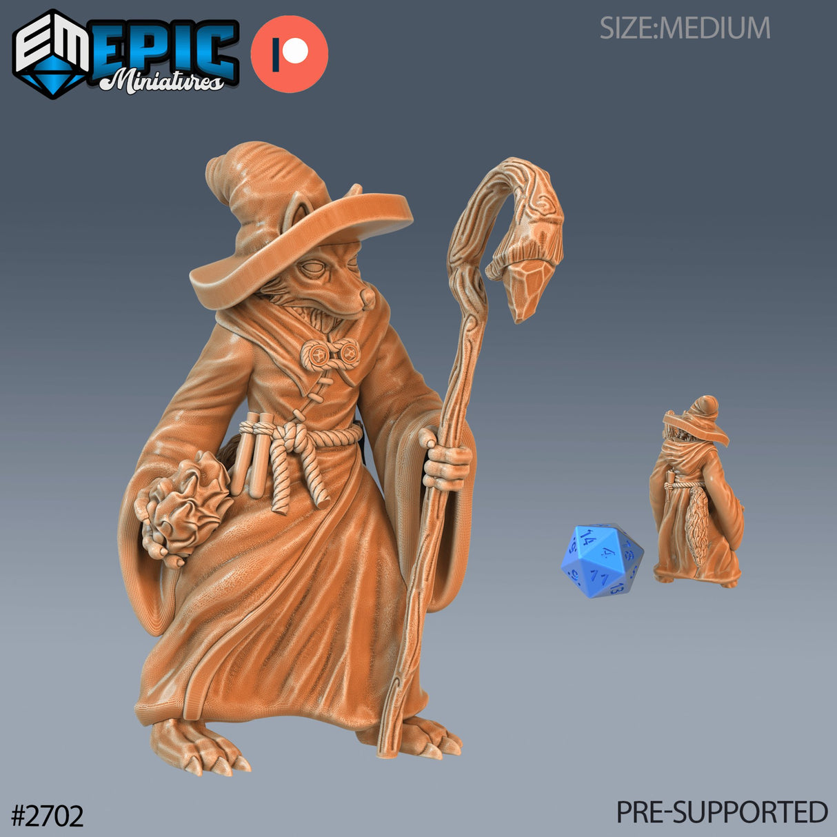 Fox Folk Wizard Sorcerer Miniature - Mini Megastore