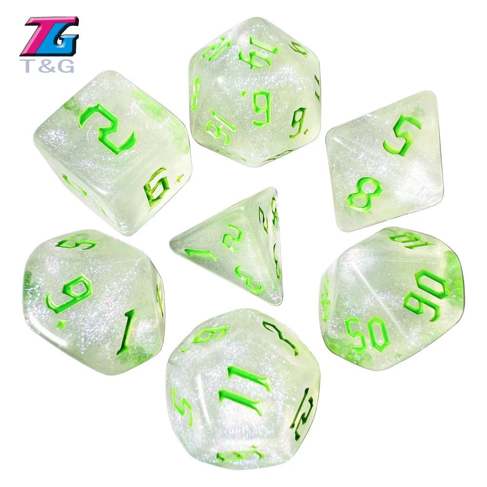 Glitter Runic 7 Piece Dice Set - Mini Megastore