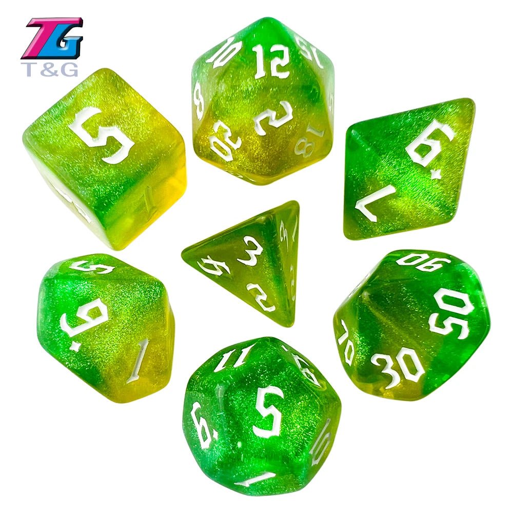 Glitter Runic 7 Piece Dice Set - Mini Megastore