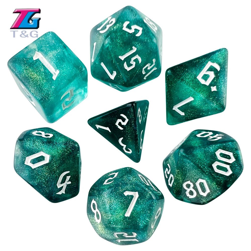 Glitter Runic 7 Piece Dice Set - Mini Megastore