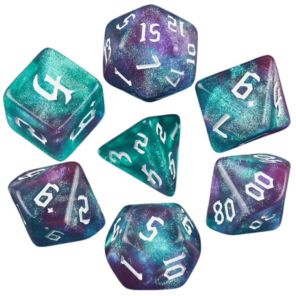 Glitter Runic 7 Piece Dice Set - Mini Megastore