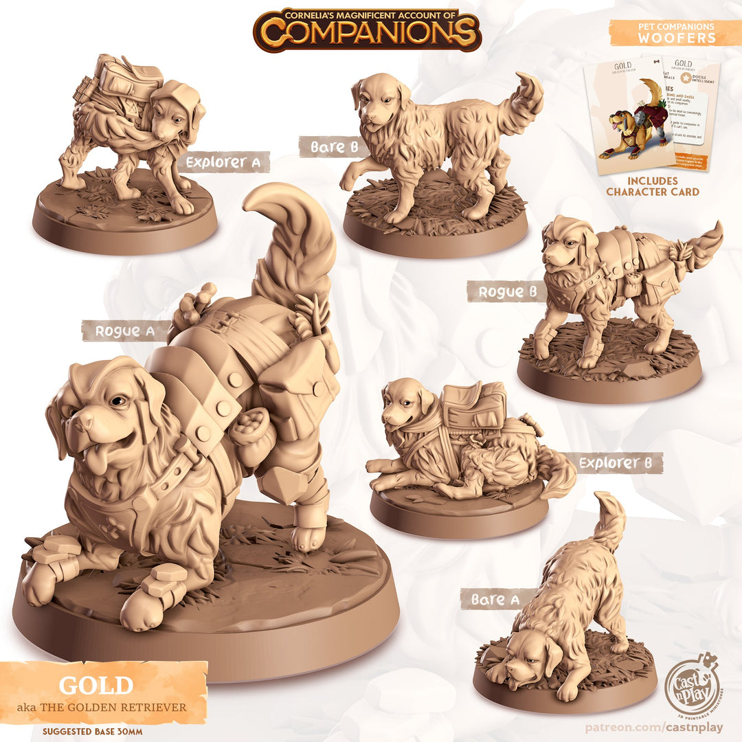 Gold the Golden Retriever Dog Companion Miniatures - Mini Megastore