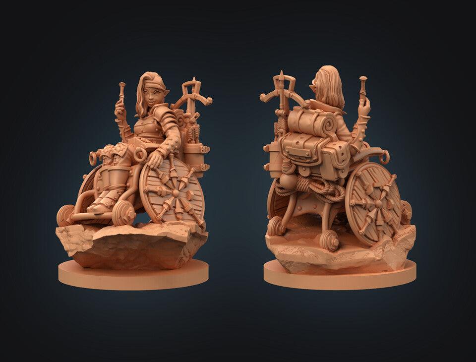 Half Elf Rogue Wheelchair Miniature - Mini Megastore