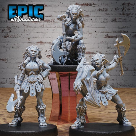 Half Orc Fighter Female Miniatures - Mini Megastore