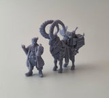 Half-Orc Merchant and Pack Ram Miniature - Mini Megastore