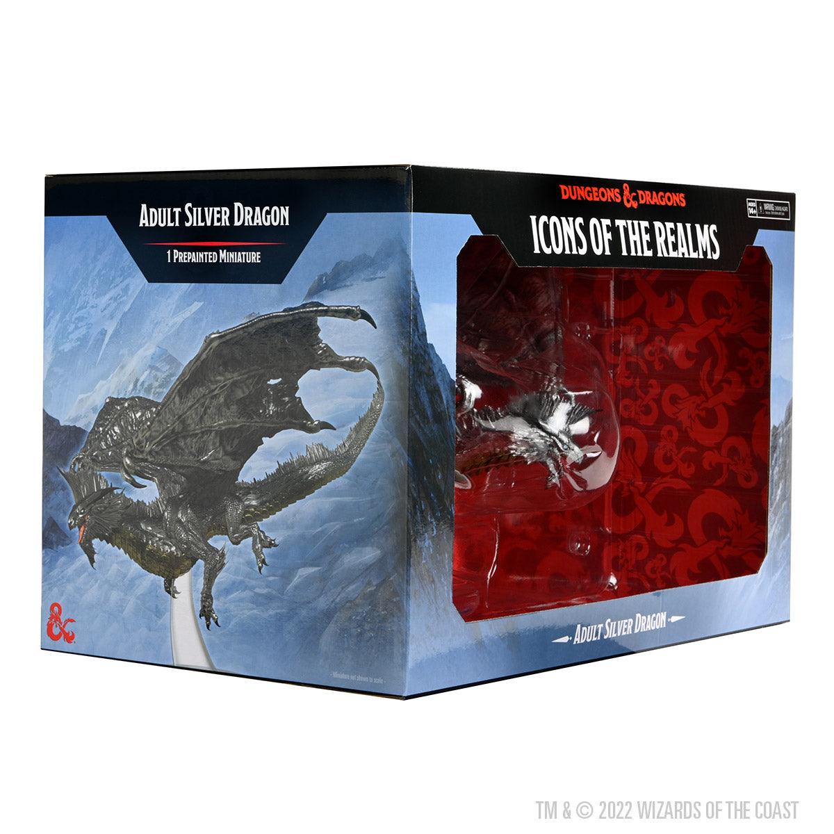 Icons of the Realms: Adult Silver Dragon - Mini Megastore