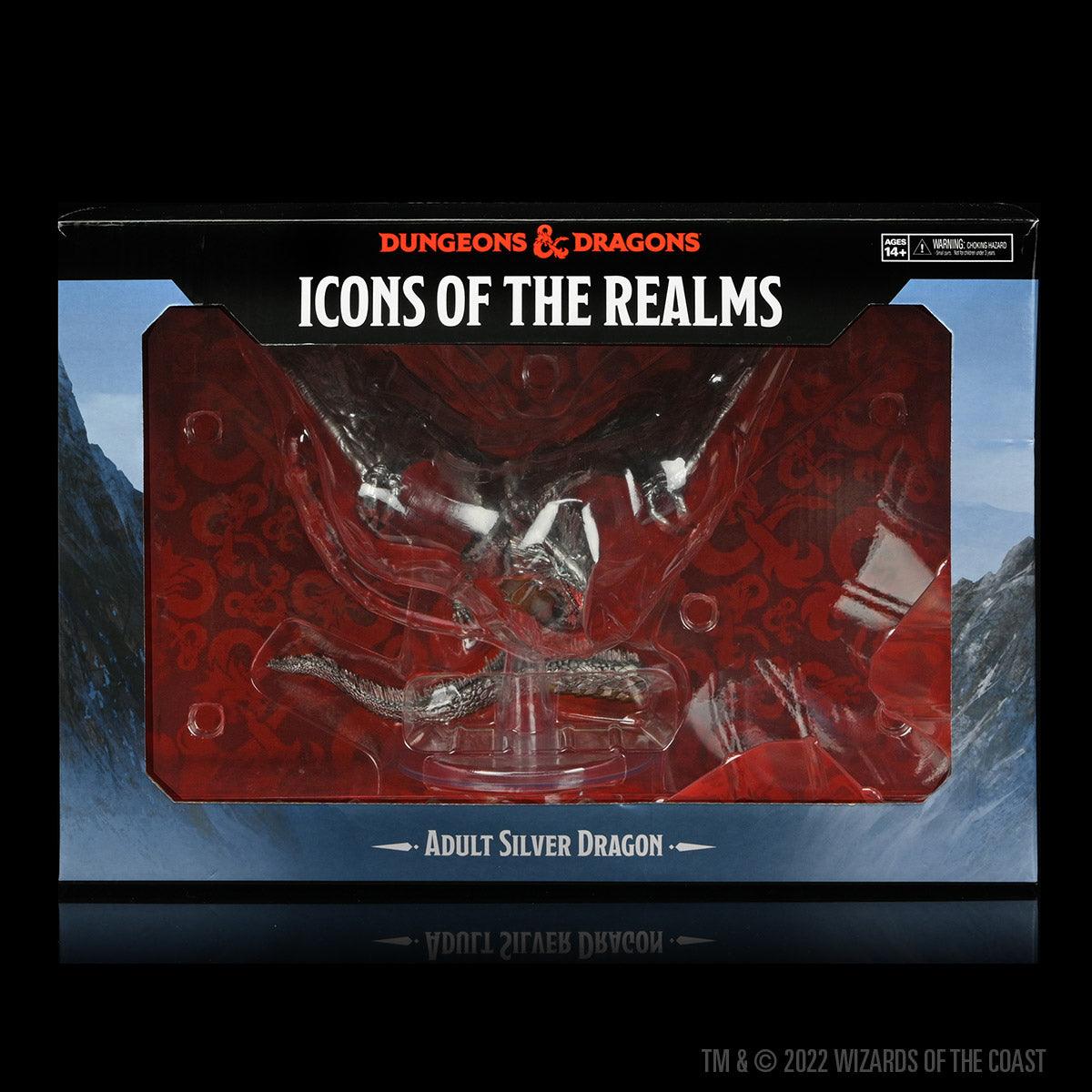 Icons of the Realms: Adult Silver Dragon - Mini Megastore