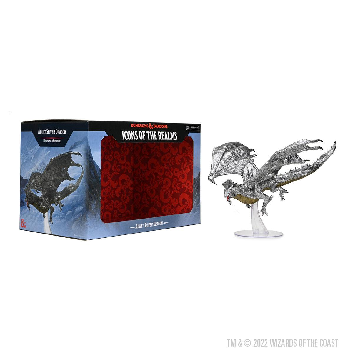 Icons of the Realms: Adult Silver Dragon - Mini Megastore