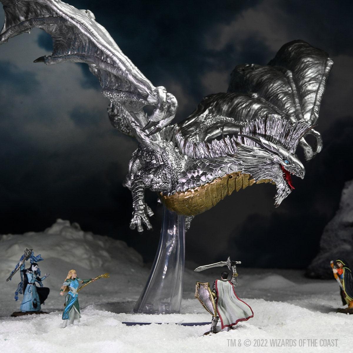 Icons of the Realms: Adult Silver Dragon - Mini Megastore