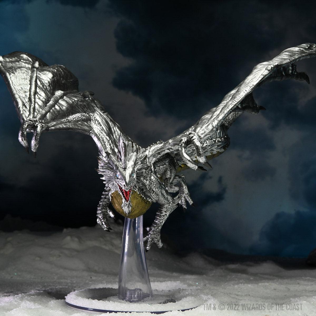 Icons of the Realms: Adult Silver Dragon - Mini Megastore