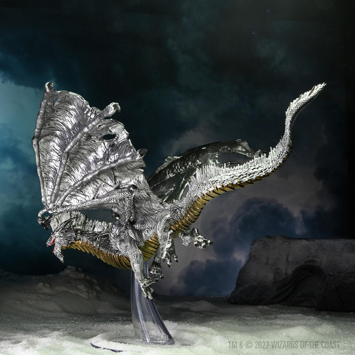 Icons of the Realms: Adult Silver Dragon - Mini Megastore