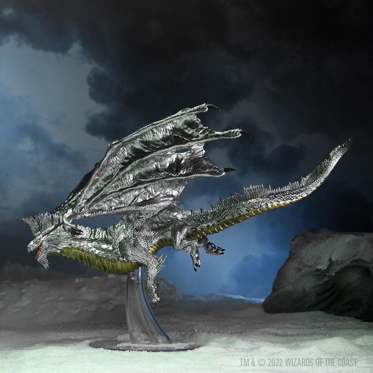 Icons of the Realms: Adult Silver Dragon - Mini Megastore