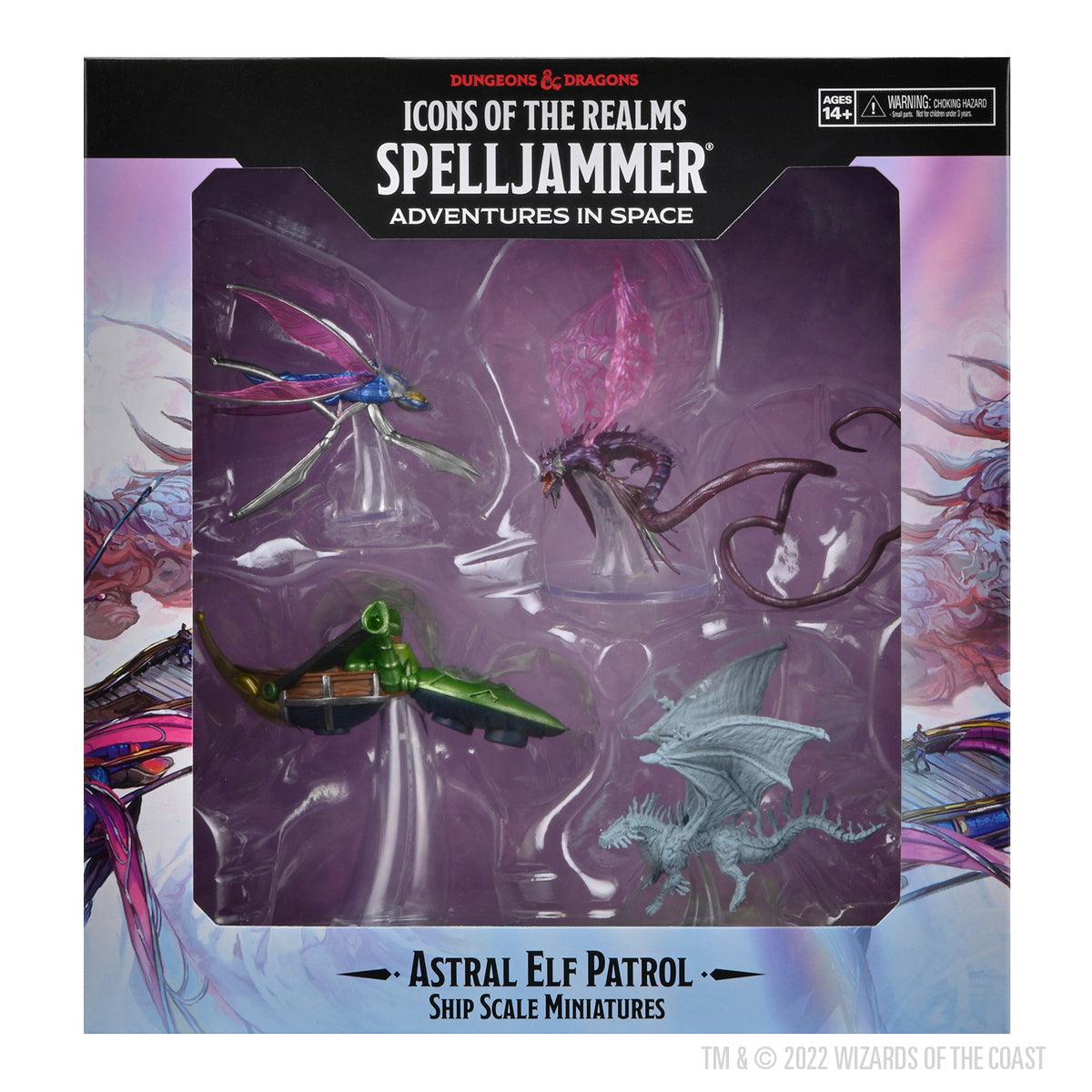 Icons of the Realms Spelljammer Adventures in Space pre-painted Miniatures Ship Scale - Astral Elf Patrol - Mini Megastore