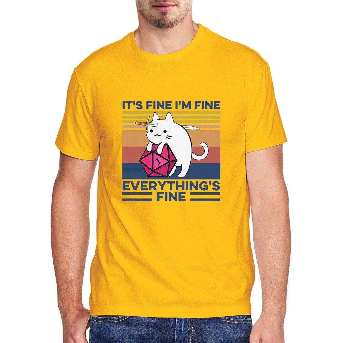 I'm Fine, Everythings fine DnD Cat T-shirt - Mini Megastore