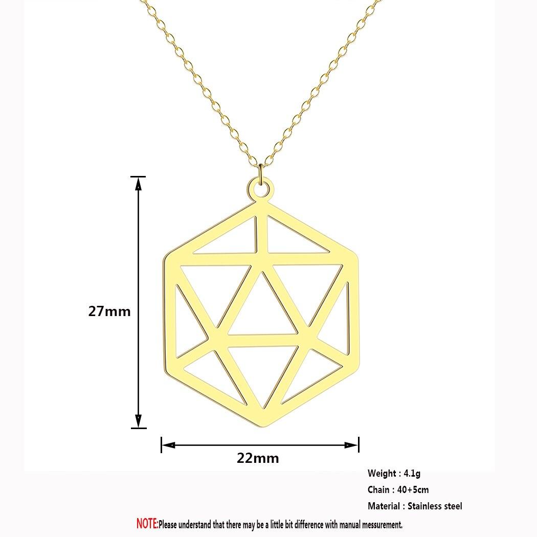 Isometric D20 Necklace with matching chain - Mini Megastore