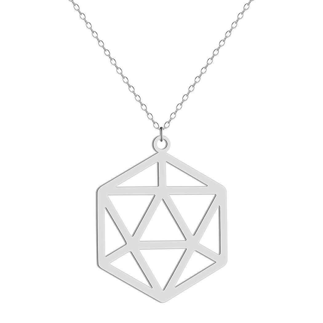 Isometric D20 Necklace with matching chain - Mini Megastore