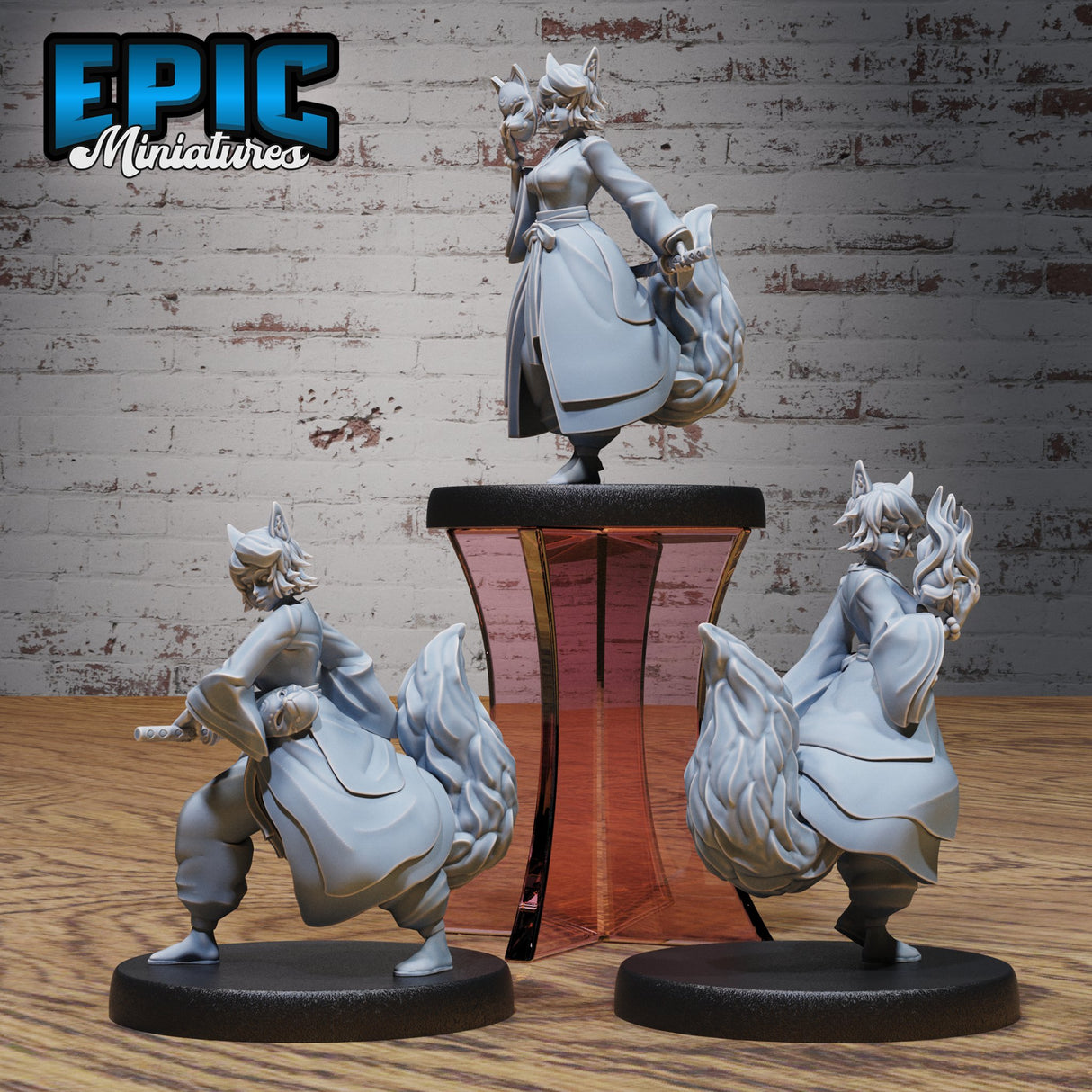 Kitsune Spirit Warrior Miniature - Mini Megastore