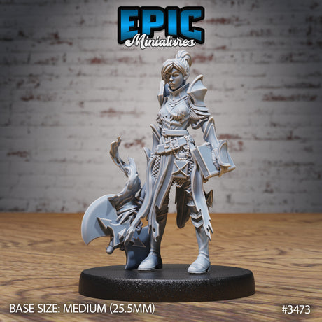 Knight Lady Joan - Female Human Fighter / Paladin Miniature - Mini Megastore