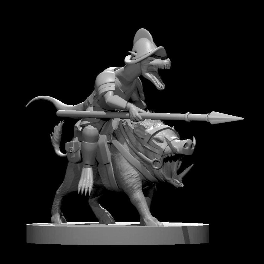 Kobold Paladin on Boar Mount Miniature - Mini Megastore