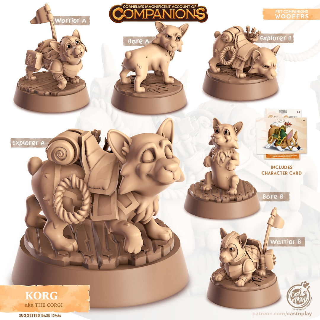 Korg the Corgi Dog Companion Miniatures - Mini Megastore