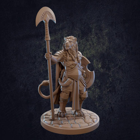 Leonin / Lionfolk Fighter with Glave Miniature - Mini Megastore