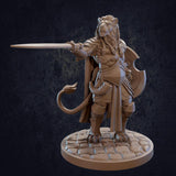 Leonin / Lionfolk Fighter with Sword Miniature - Mini Megastore