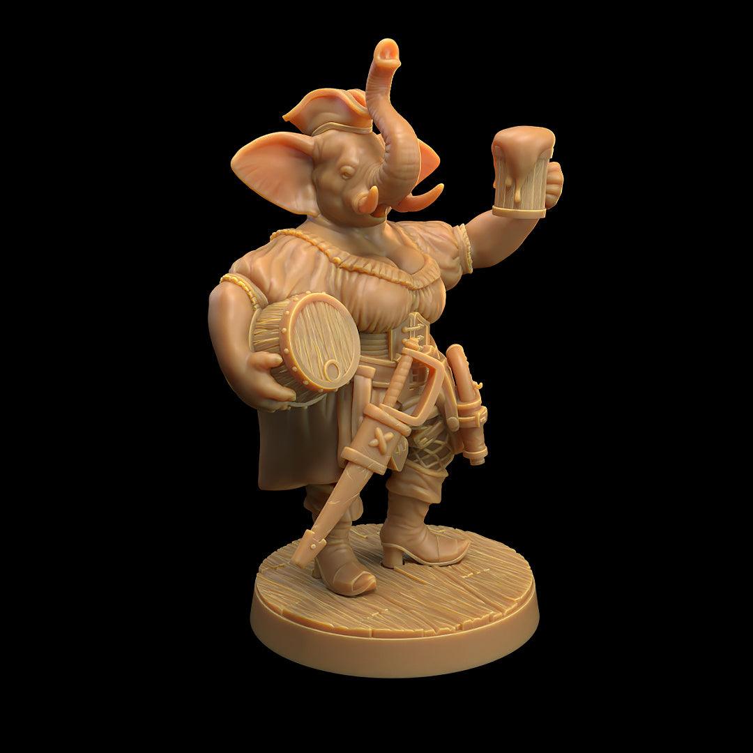 Luxodon / Elephant Folk Female Bar Maid Miniature - Mini Megastore