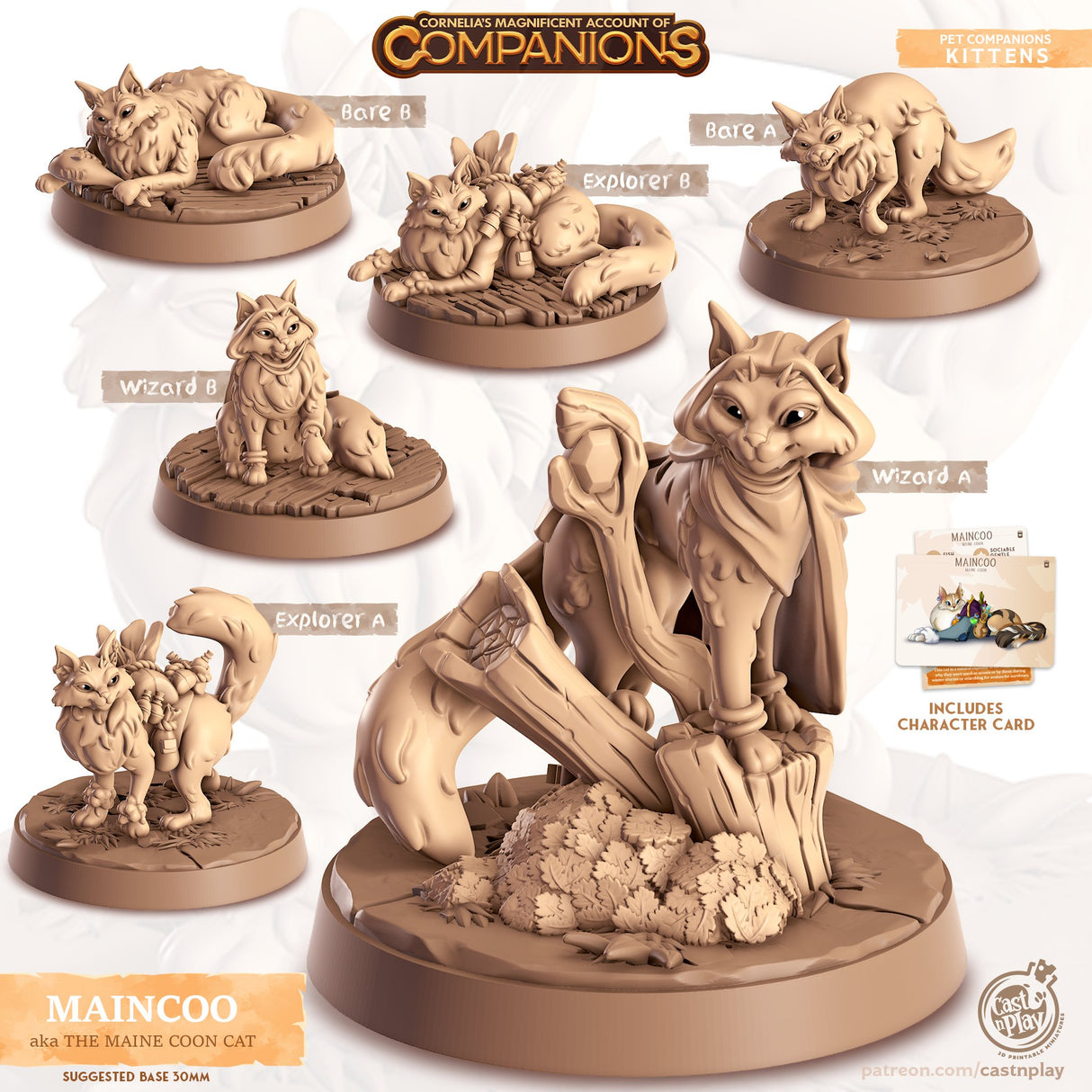 Maincoo the Maine Coon Cat Companion Miniatures - Mini Megastore