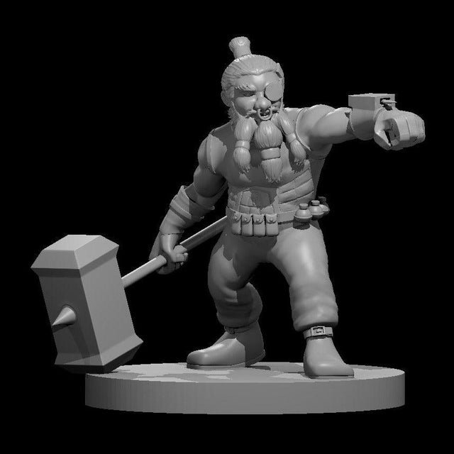 Male Dwarf Artificer Miniature - Mini Megastore