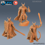 Male Frost Tiefling Paladin Miniatures - Mini Megastore