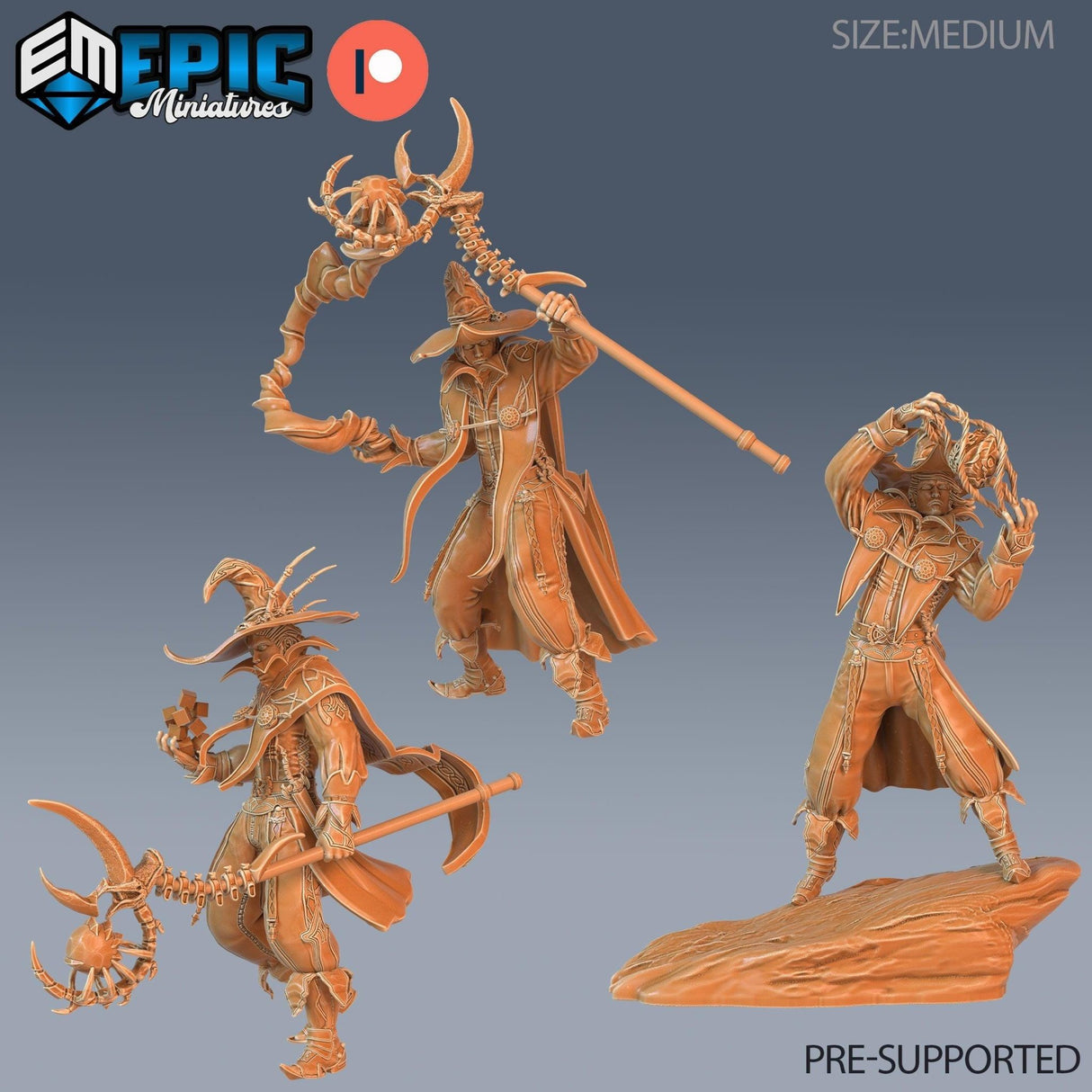 Male Human / Humanoid Wizard / Sorcerer Miniature - Mini Megastore