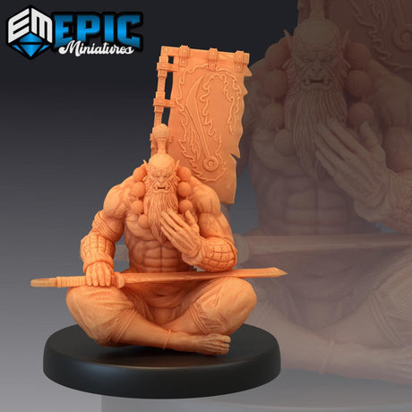 Male Orc Samurai / Blade master Monk Miniature - Mini Megastore