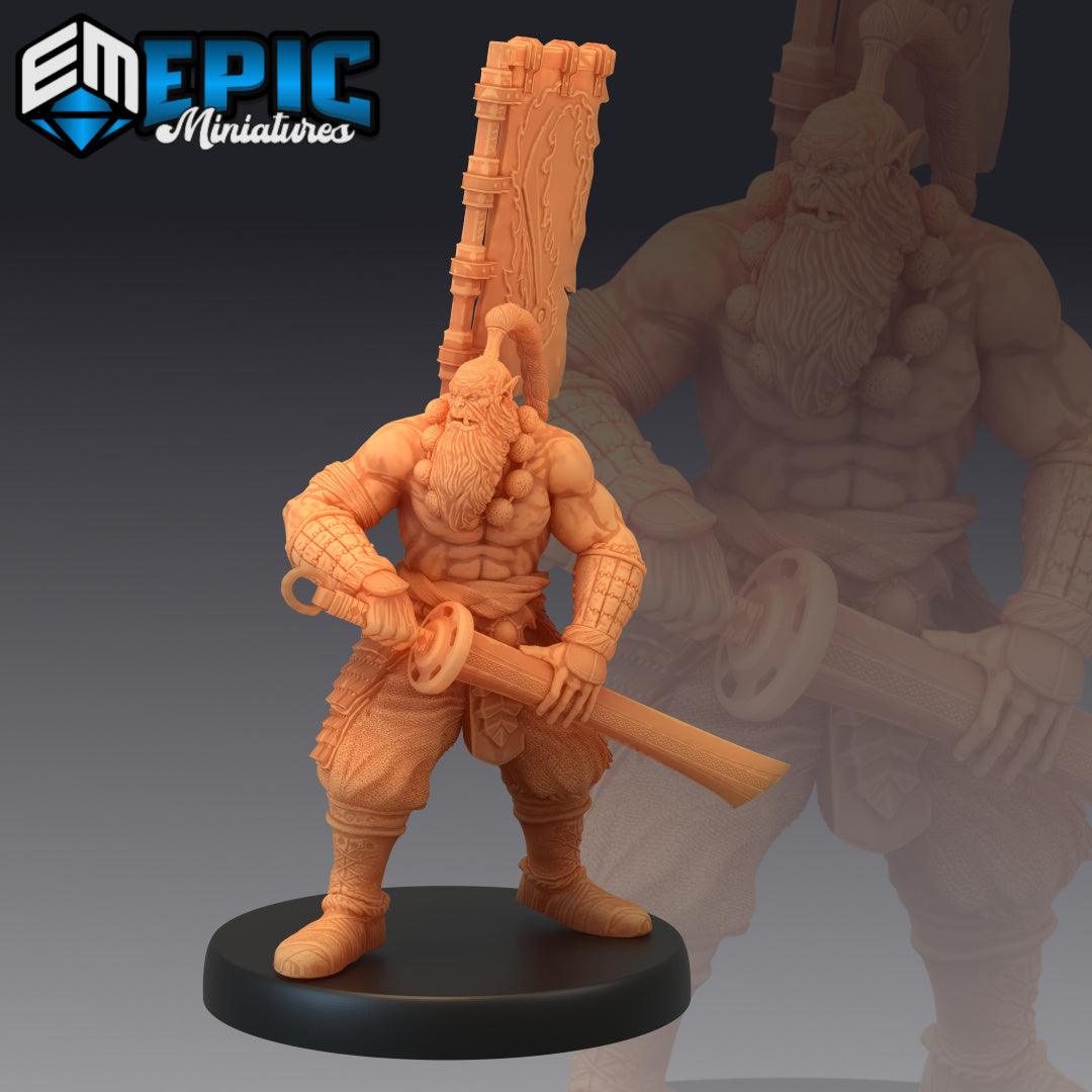 Male Orc Samurai / Blade master Monk Miniature - Mini Megastore