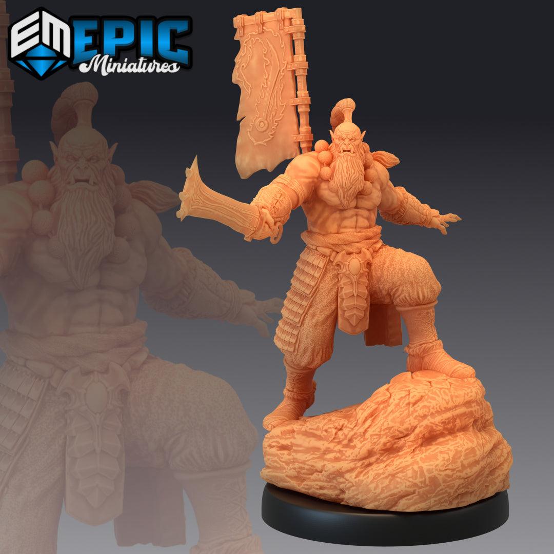 Male Orc Samurai / Blade master Monk Miniature - Mini Megastore