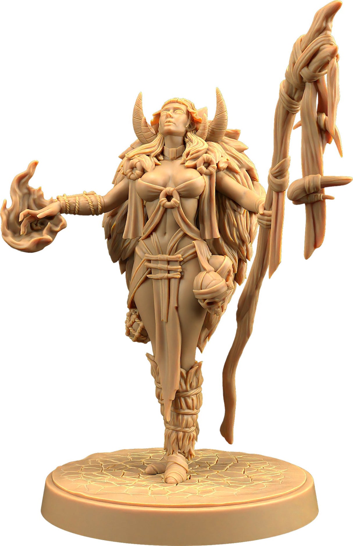 Maya, Shaman of Beasts - Female Druid Miniature - Mini Megastore