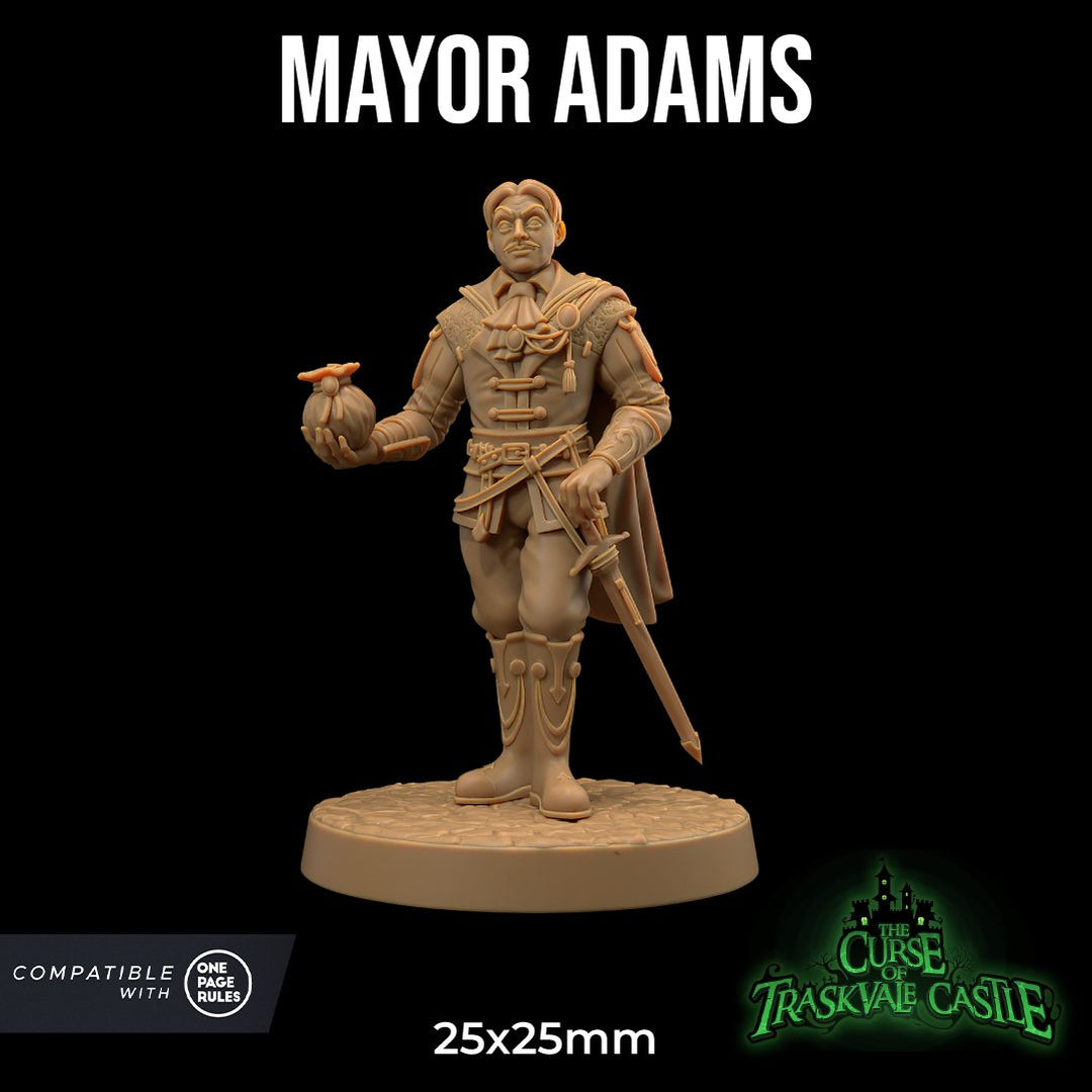Mayor Adams - Human Noble Fighter Miniature - Mini Megastore